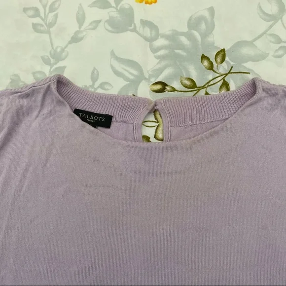 Talbots Size MP Lilac Short Sleeve Blouse - Picture 5 of 8